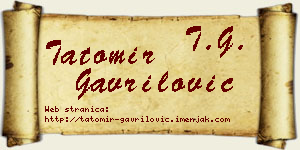 Tatomir Gavrilović vizit kartica